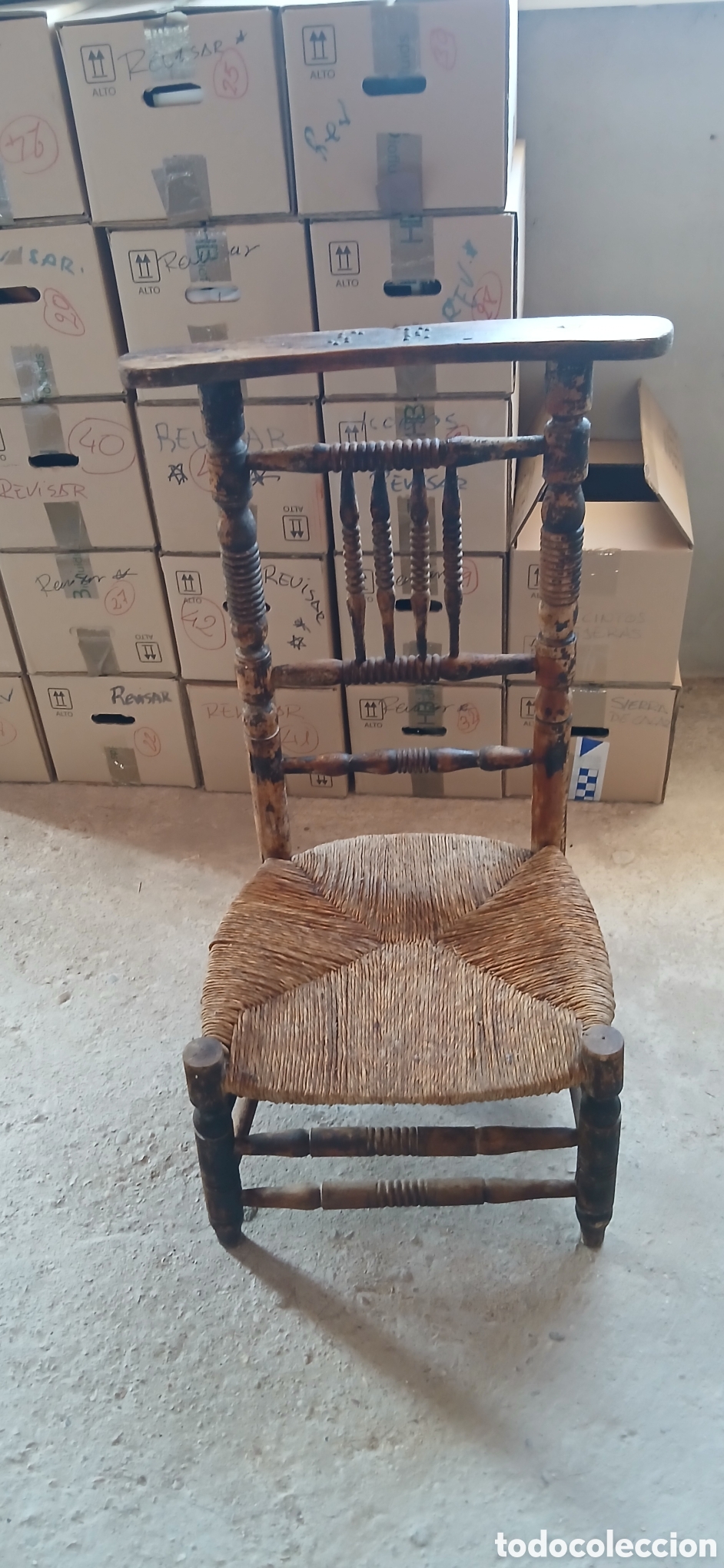 Antig&uuml;edades: RECLINATORIO DE MADERA Y ENEA - Foto 1
