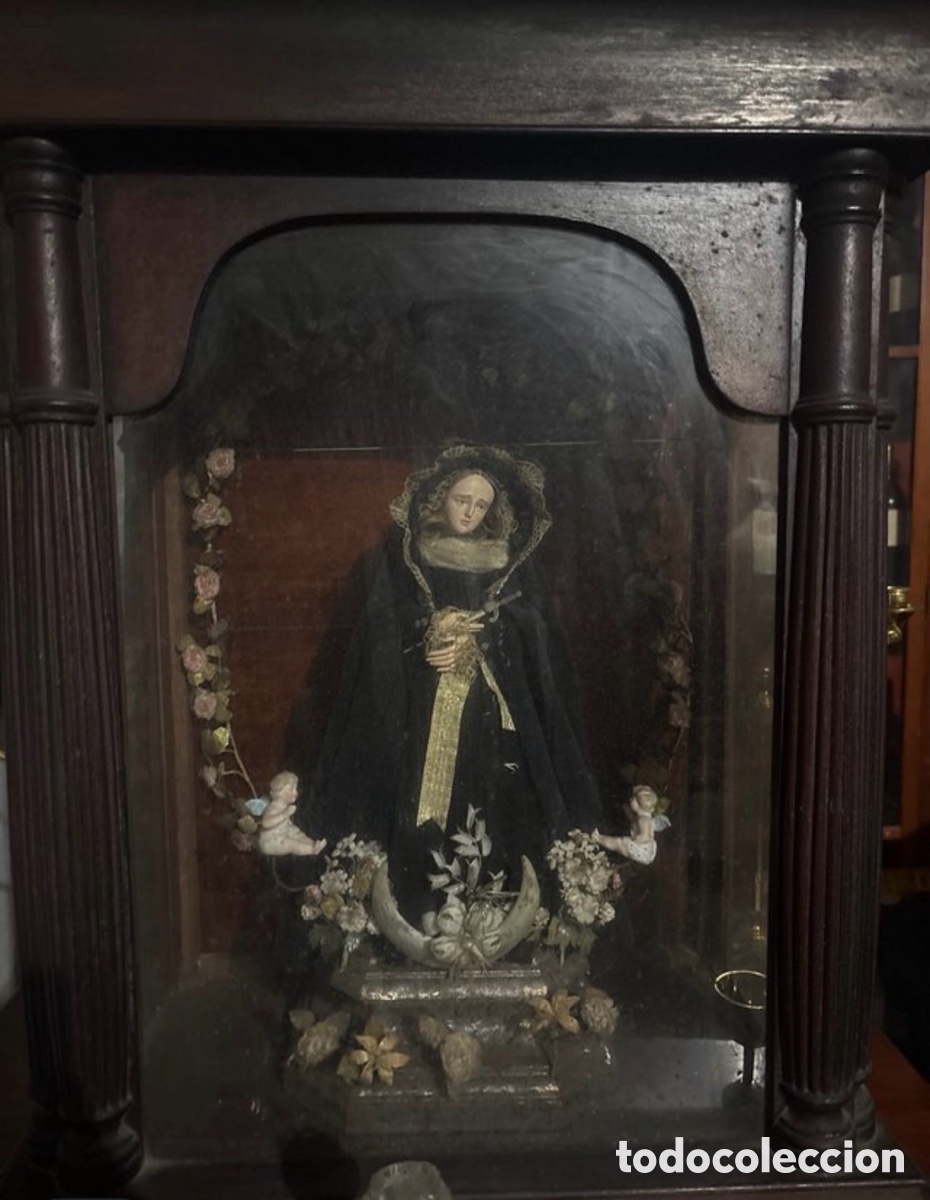 Antig&uuml;edades: Virgen Dolorosa escultura S XIX obra de Arsenio de Las Casas