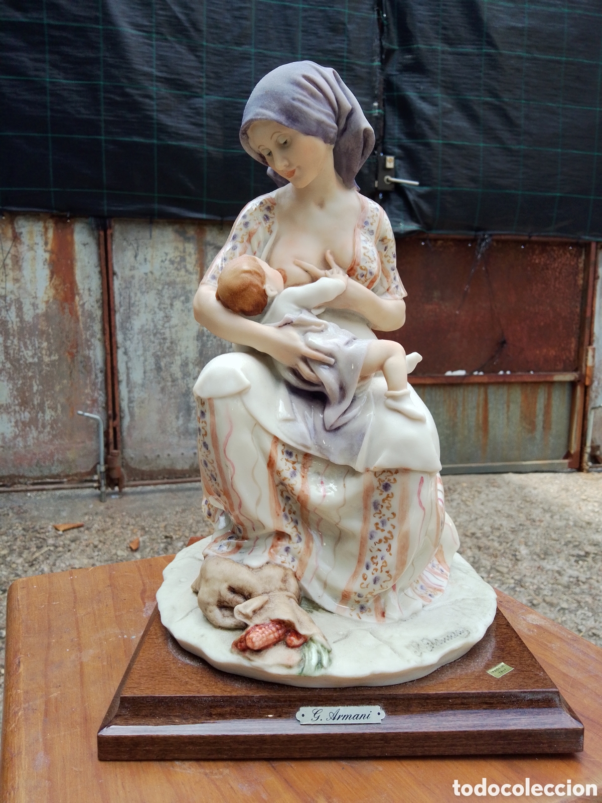 Oggetti Antichi: Escultura Maternidad Giuseppe Armani 0237C - Porcelana Capodimonte Florence Italia