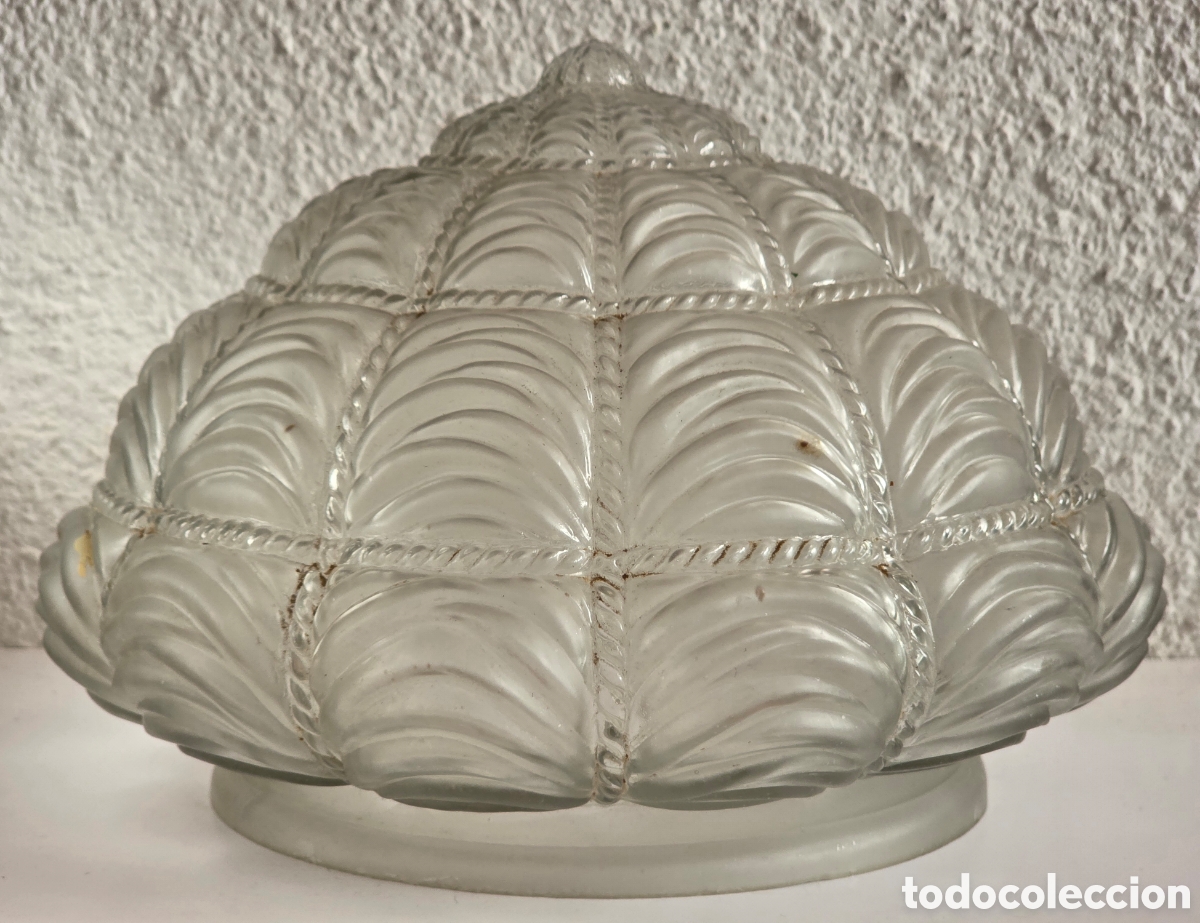 Antig&uuml;edades: Antigua Tulipa Cristal - Iluminaci&oacute;n L&aacute;mpara Techo Decoraci&oacute;n