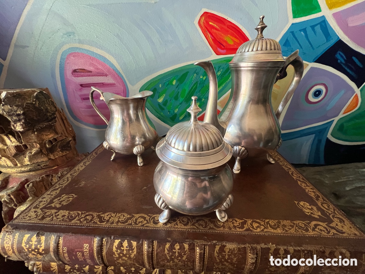 Antig&uuml;edades: Antiguo conjunto the cafe plata punzones