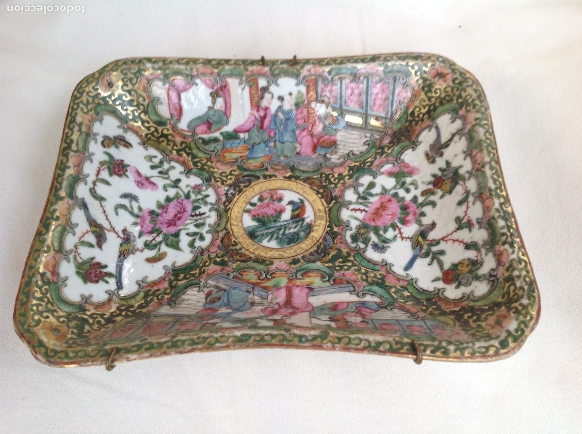 Antiguidades: Fuente de porcelana china de Cant&oacute;n. s XIX