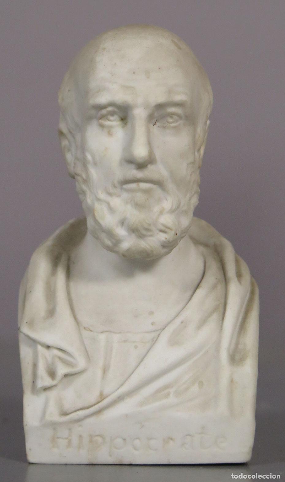 Antiquit&auml;ten: BUSTO. HIPOCRATES. BISCUIT. FIRMADO Y FECHADO &iquest;1854?