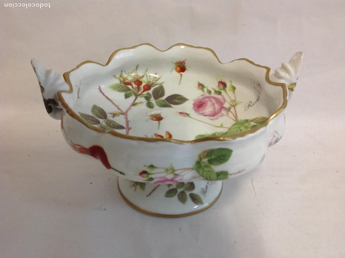 Antig&uuml;edades: Centro de porcelana con decoraci&oacute;n floral
