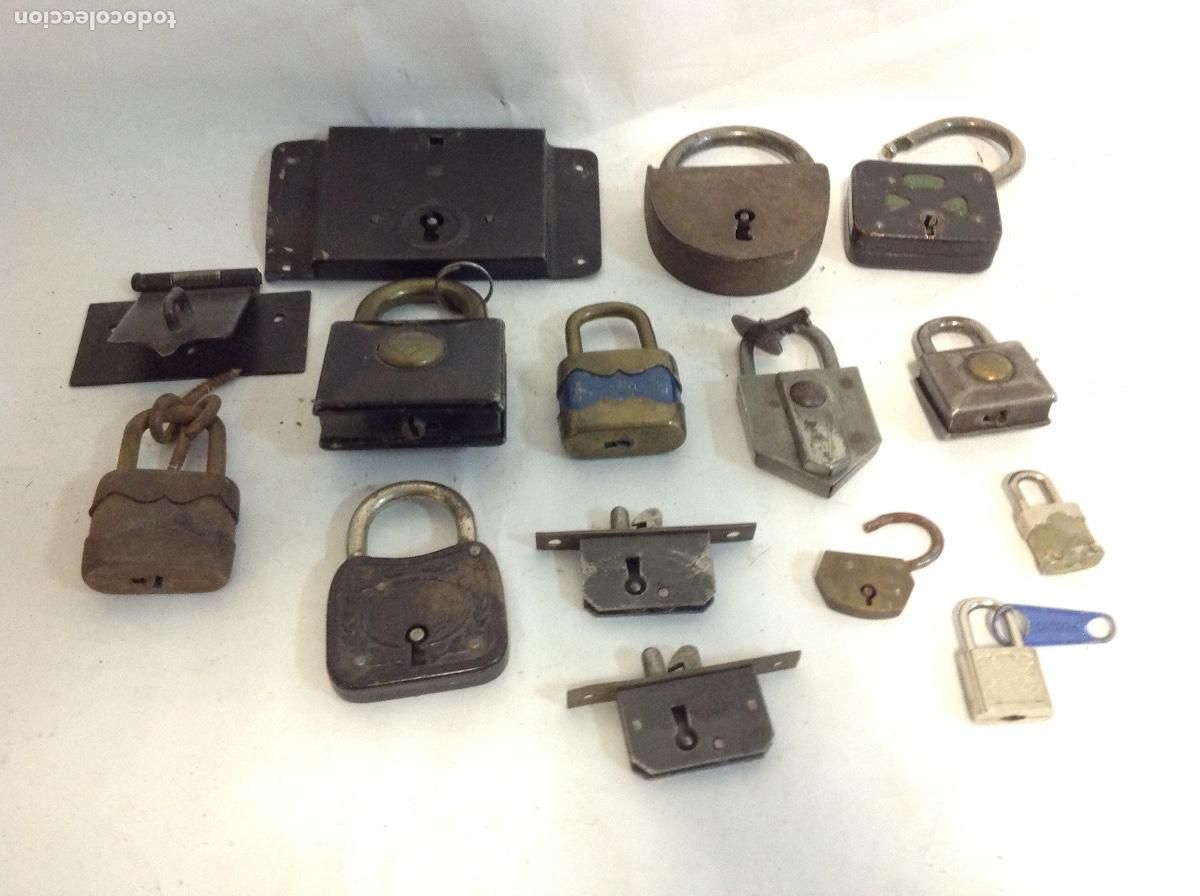 Antig&uuml;edades: Colecci&oacute;n de 15 candados y cerraduras antig&uuml;os