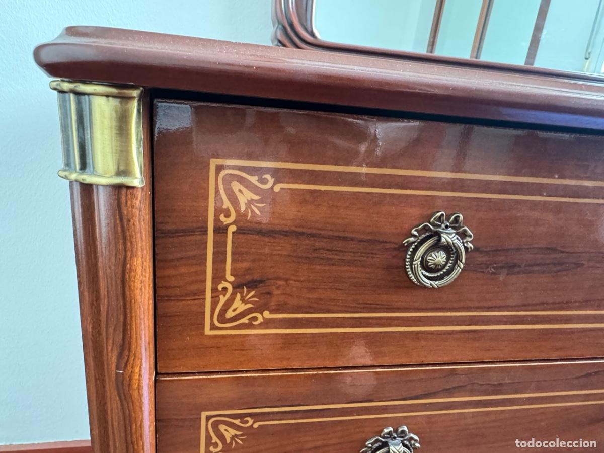 Antig&uuml;edades: C&Oacute;MODA DE MADERA MACIZA CON ESPEJO - Foto 9
