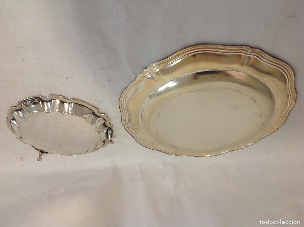 Antig&uuml;edades: Dos Platillos de metal plateado - Foto 2