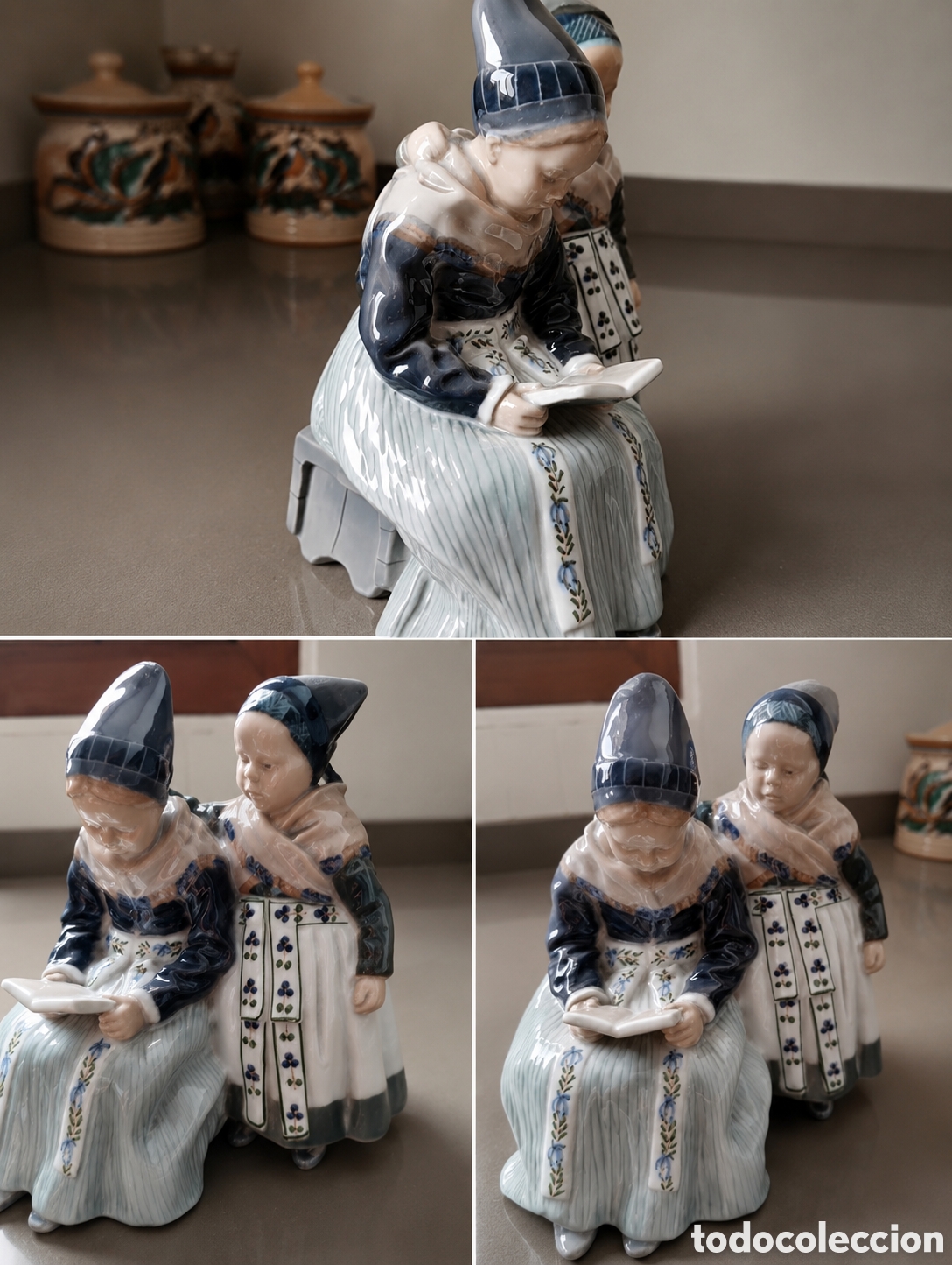 Antig&uuml;edades: Figura original de Royal Copenhagen (Dinamarca), modelo 1395, realizada en porcelana pintada a mano.