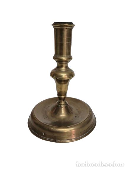 Antig&uuml;edades: Antiguo Candelero, Candelabro - Bronce - Altura 16 cm - S.XVIII