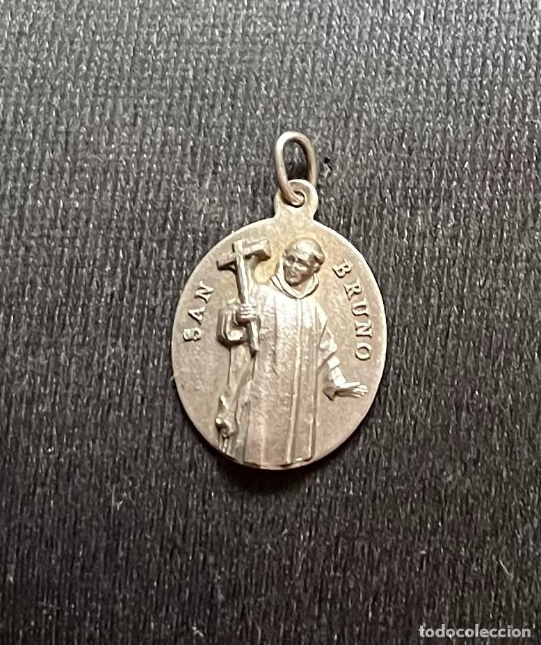 Antig&uuml;edades: ANTIGUA MEDALLA PLATA SAN BRUNO CARTUJA DE MIRAFLORES 25 mm x 20 mm