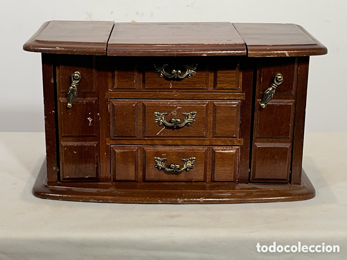 Antig&uuml;edades: Mueble Joyero Sobremesa de Madera. A/J