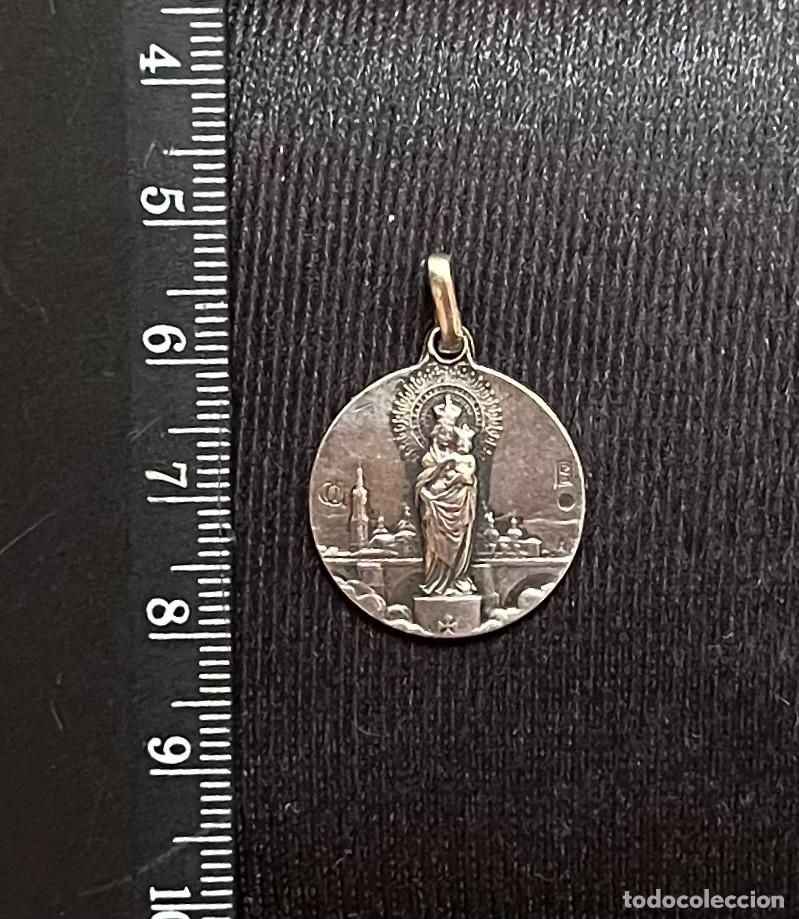 Antig&uuml;edades: ANTIGUA MEDALLA PLATA VIRGEN DEL PILAR 23 mm x 20 mm