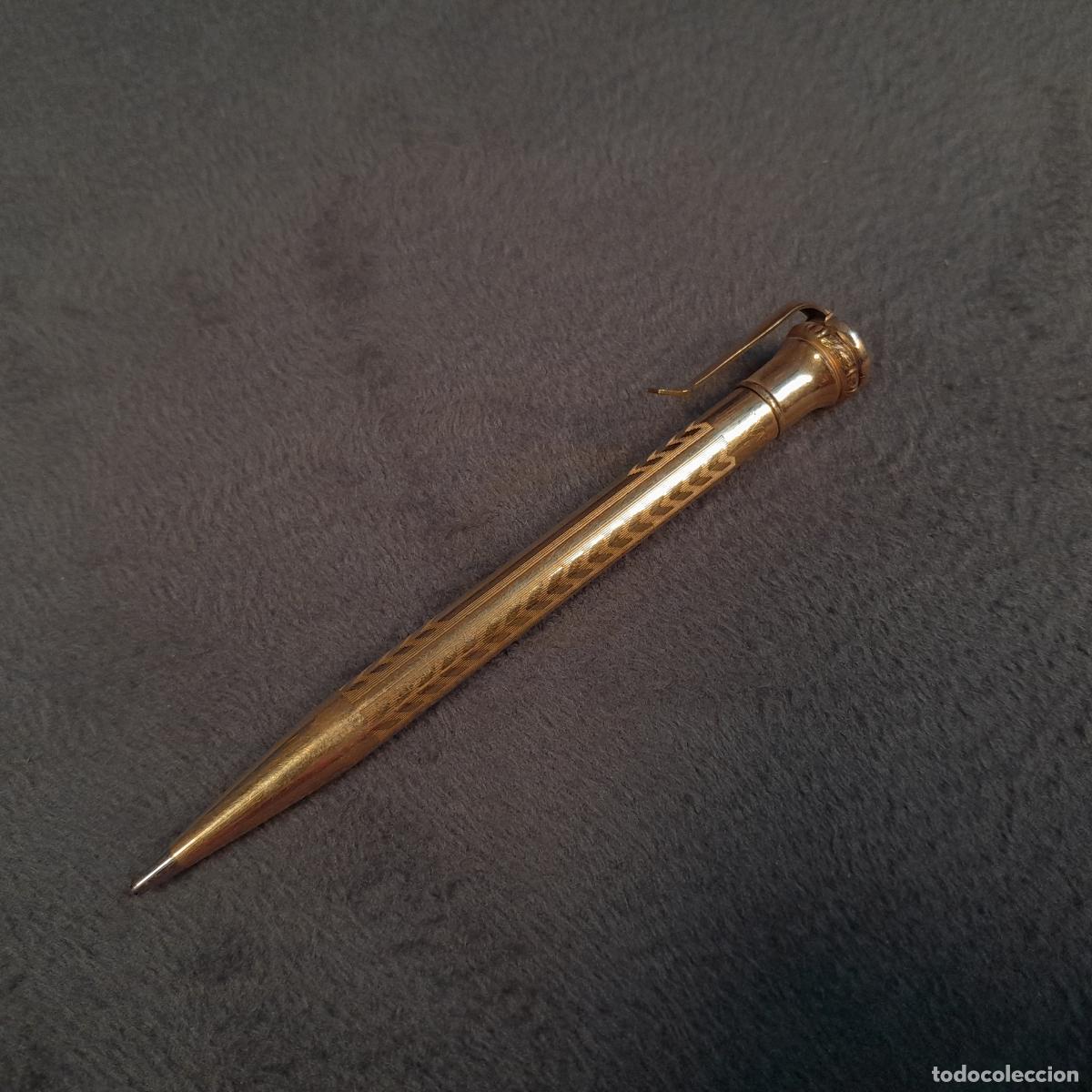 Antiques: PLU-288.PEQUE&Ntilde;O PORTAMINAS CON CUERPO CHAPADO EN ORO.WAHL EVERSHARP. CA 1930