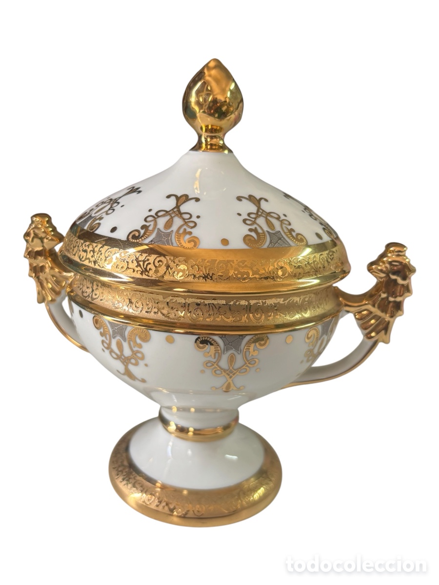 Antig&uuml;edades: Bombonera de porcelana