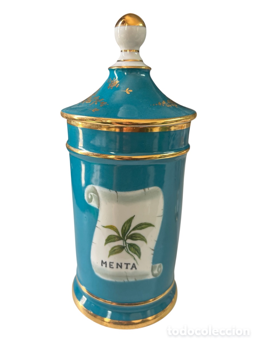 Antig&uuml;edades: Albarelo, de farmacia, antiguo de porcelana.