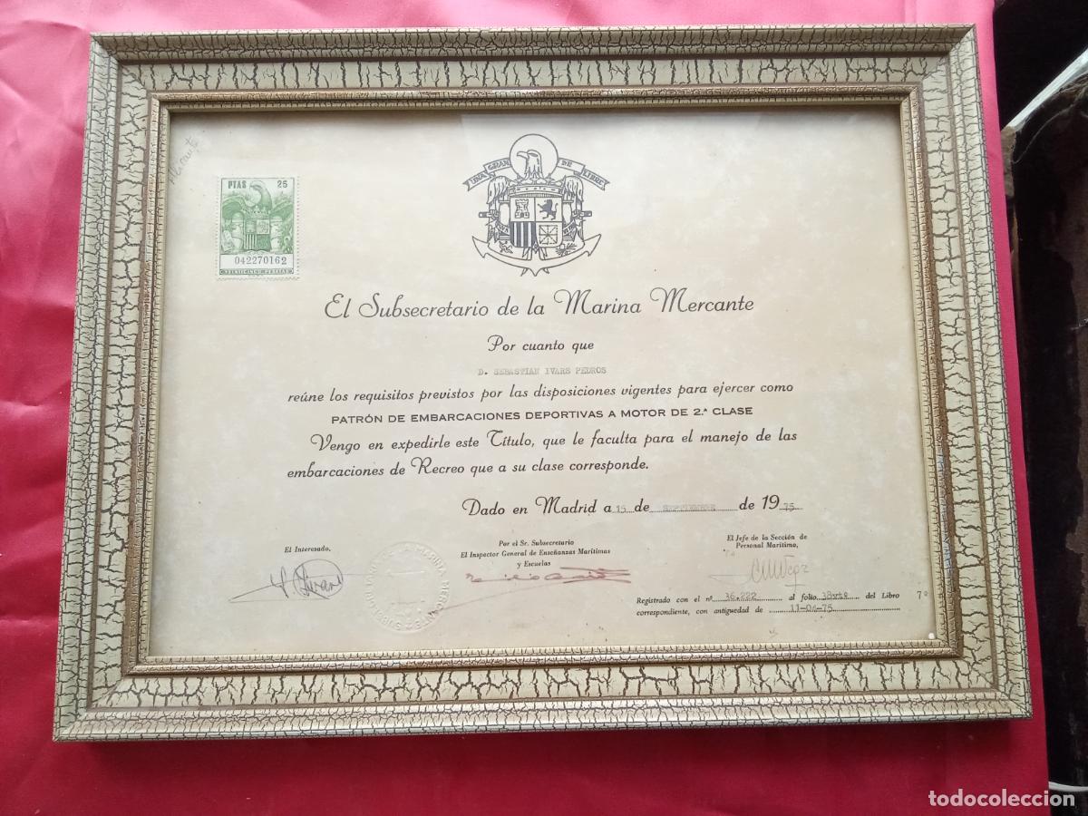 Antig&uuml;edades: Titulo patron embarcaciones deportivas 1975 Caja Mapas