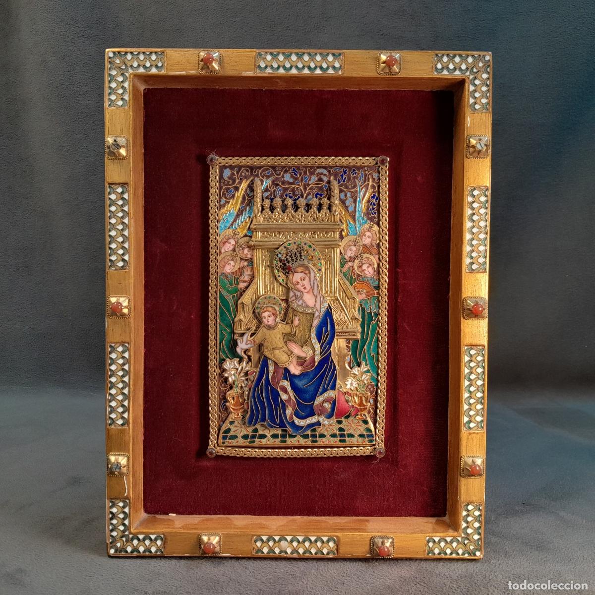 Antiques: C-2051. RELIEVE DE LA VIRGEN CON EL NI&Ntilde;O Y CORO DE &Aacute;NGELES. MODEST MORAT&Oacute;. SIGLO XX