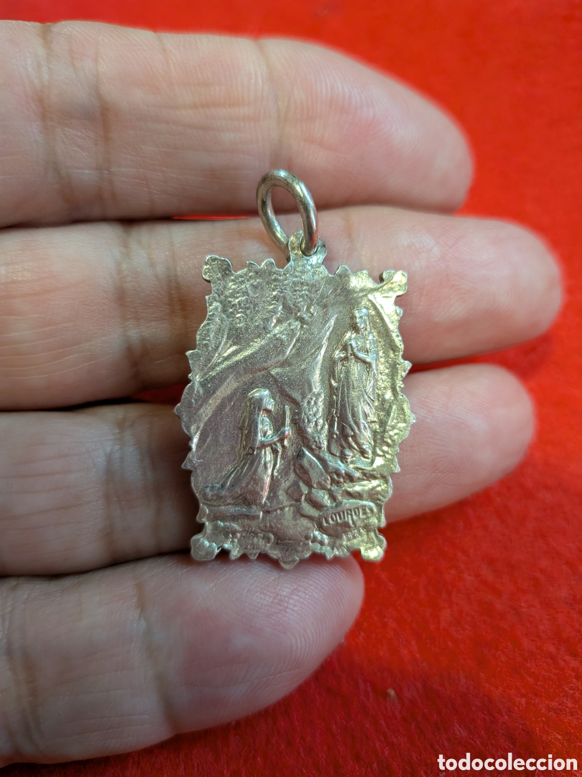 Antig&uuml;edades: Medalla en plata de ley 925, Virgen de lourdes. REF-4730. ca4
