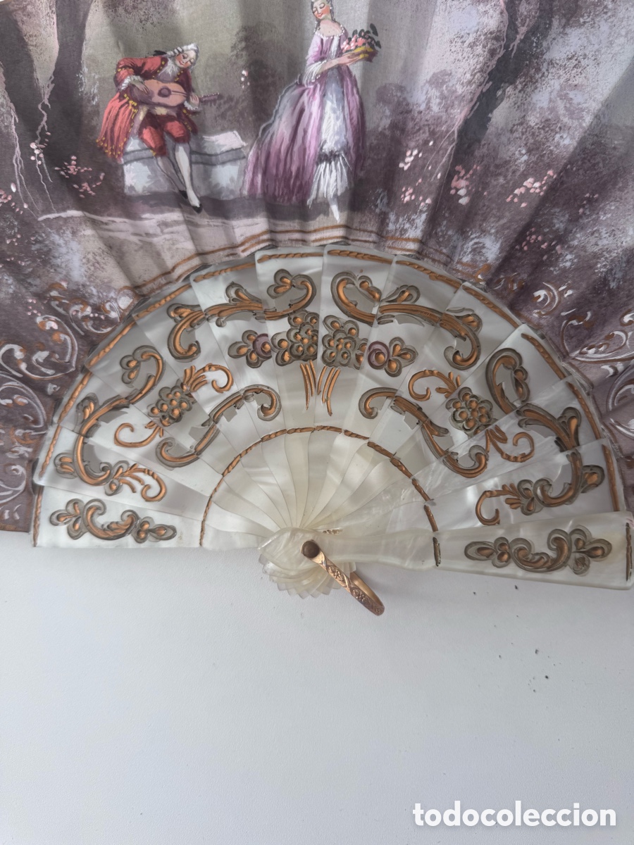 Antig&uuml;edades: Abanico pintado a mano - Foto 2