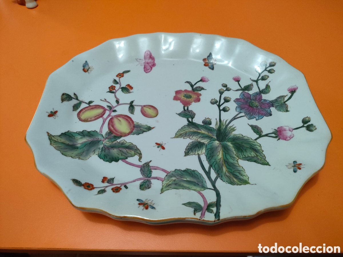 Antig&uuml;edades: Bandeja de porcelana wong lee a&ntilde;os 80
