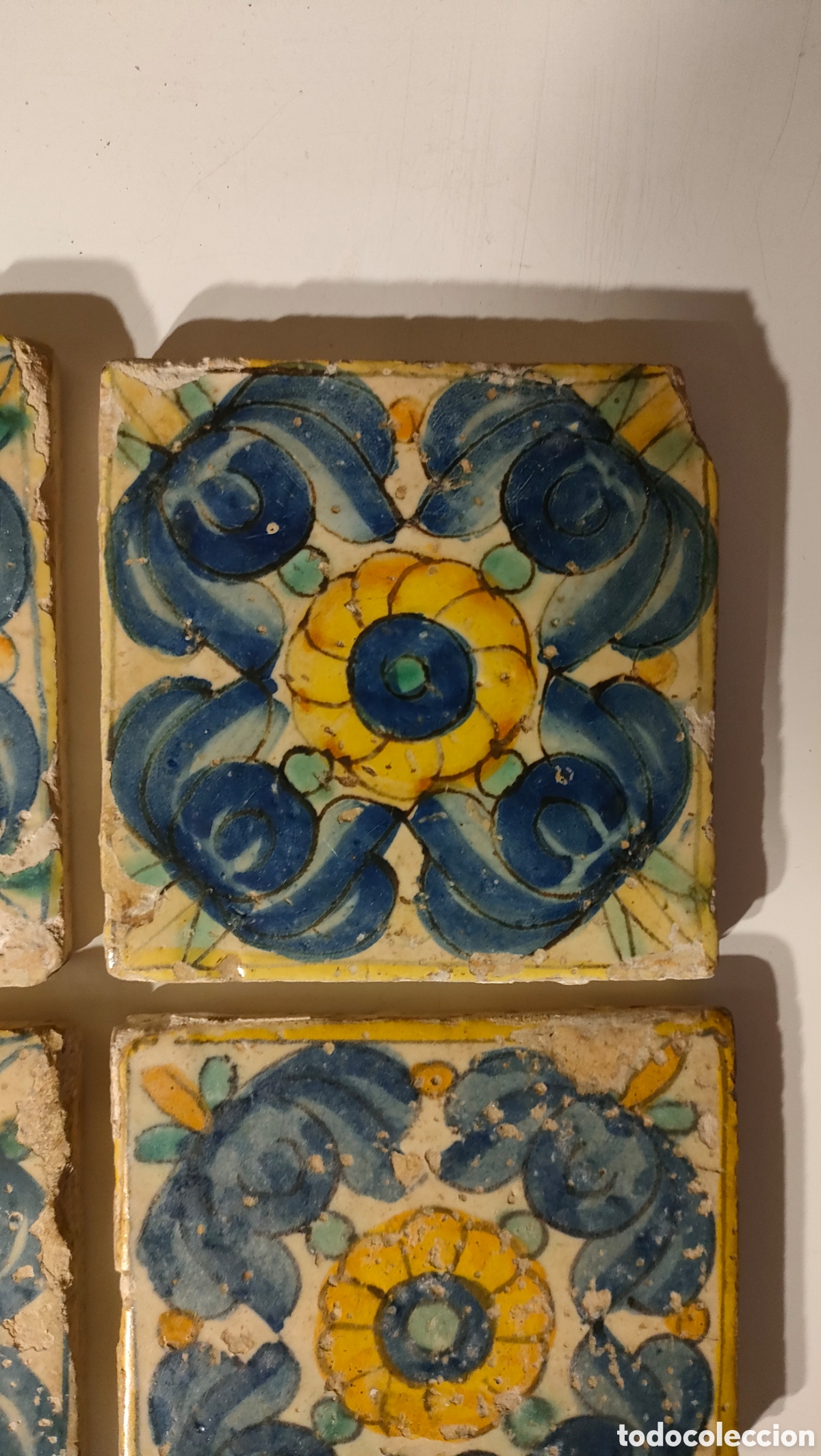 Antig&uuml;edades: 4 AZULEJOS DEL SIGLO XVII - Foto 2