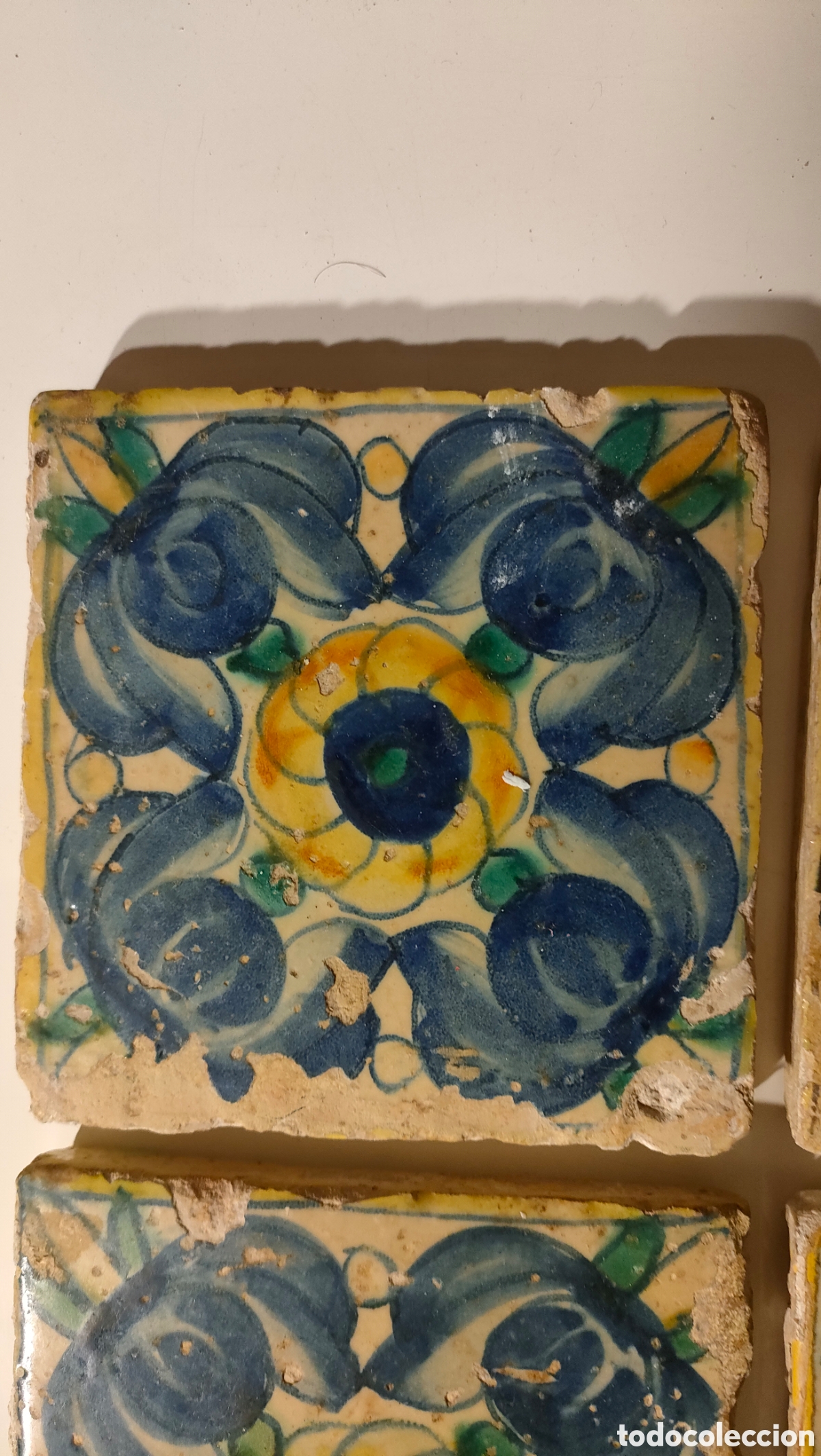 Antig&uuml;edades: 4 AZULEJOS DEL SIGLO XVII - Foto 4