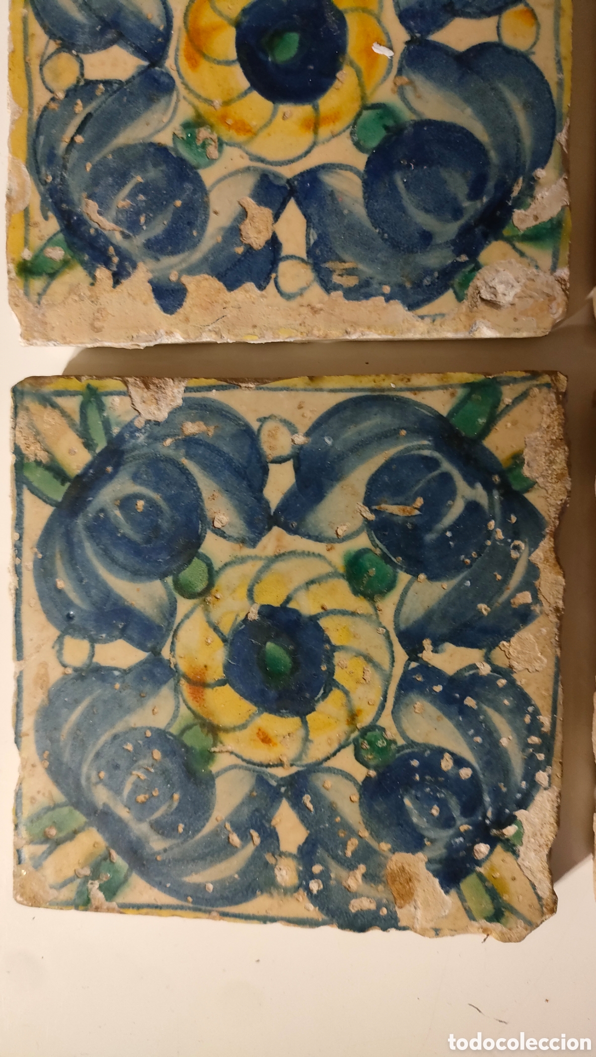 Antig&uuml;edades: 4 AZULEJOS DEL SIGLO XVII - Foto 5