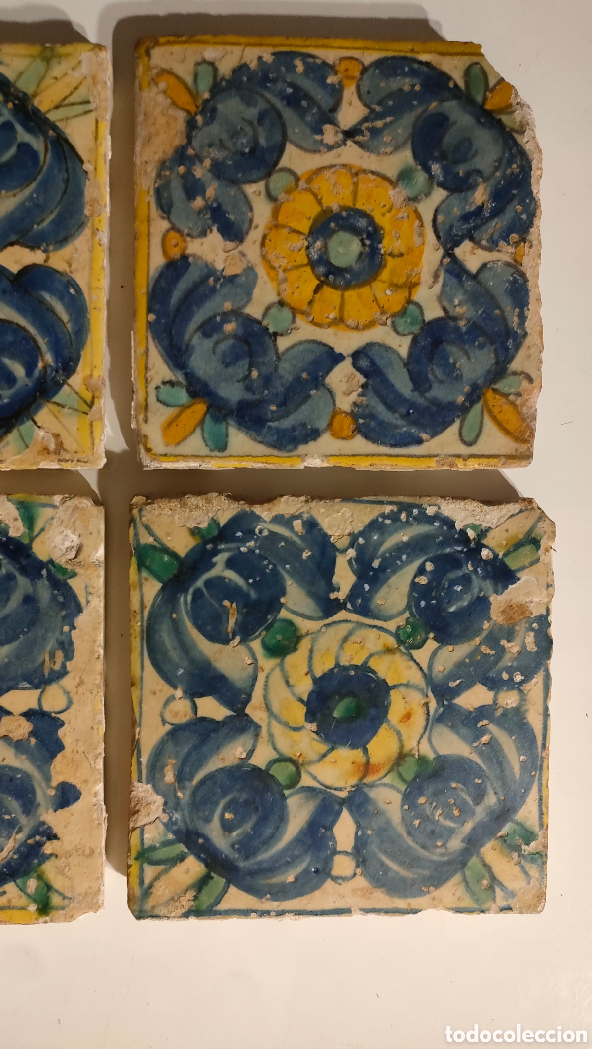 Antig&uuml;edades: 4 AZULEJOS DEL SIGLO XVII - Foto 6