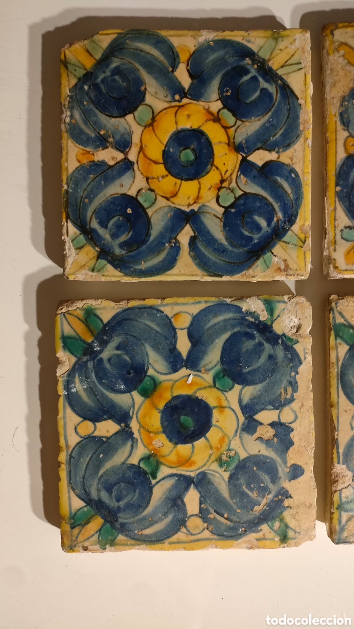 Antig&uuml;edades: 4 AZULEJOS DEL SIGLO XVII - Foto 7