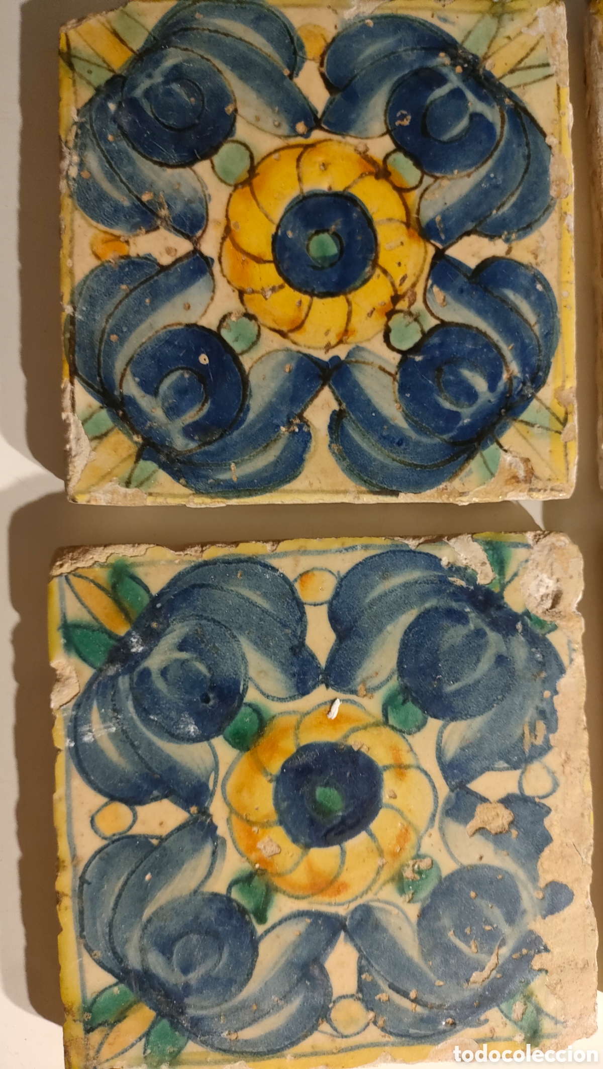 Antig&uuml;edades: 4 AZULEJOS DEL SIGLO XVII - Foto 8