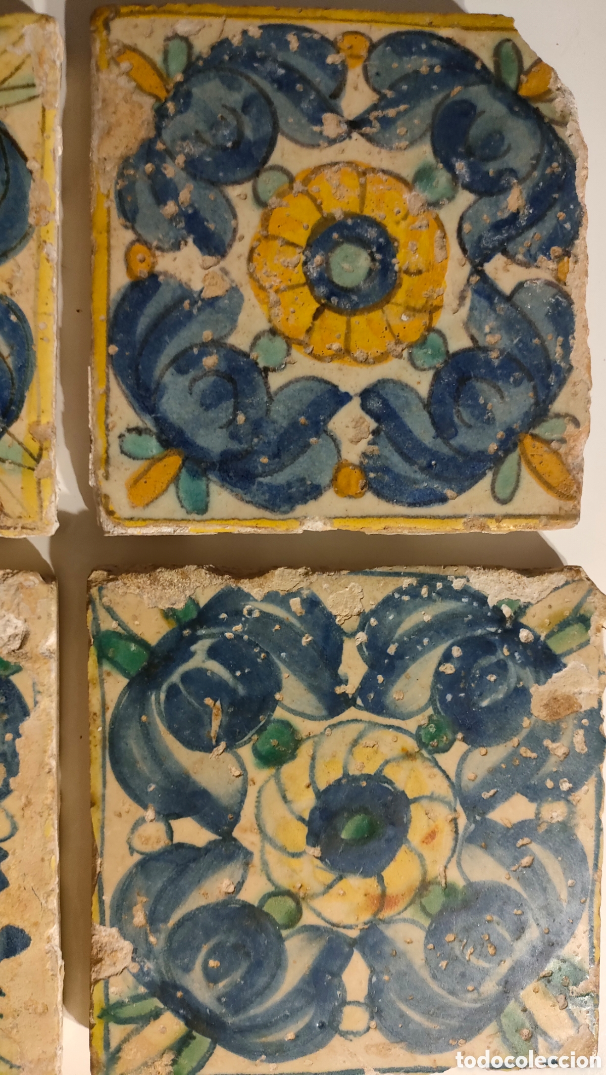 Antig&uuml;edades: 4 AZULEJOS DEL SIGLO XVII - Foto 9