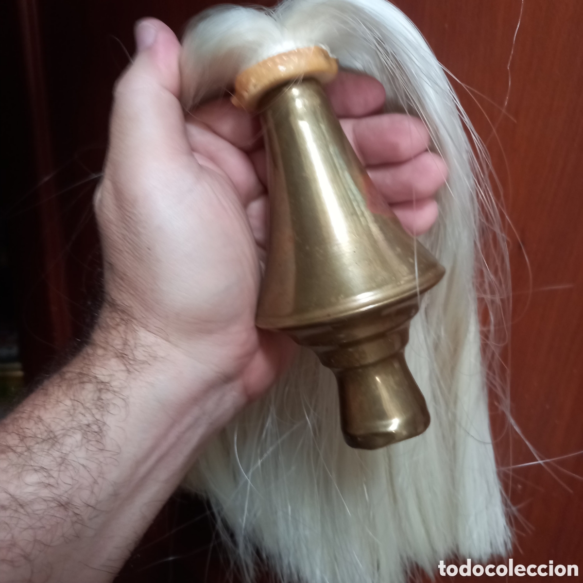 Antig&uuml;edades: PINCHO EN BRONCE DE CASCO MILITAR ANTIGUO