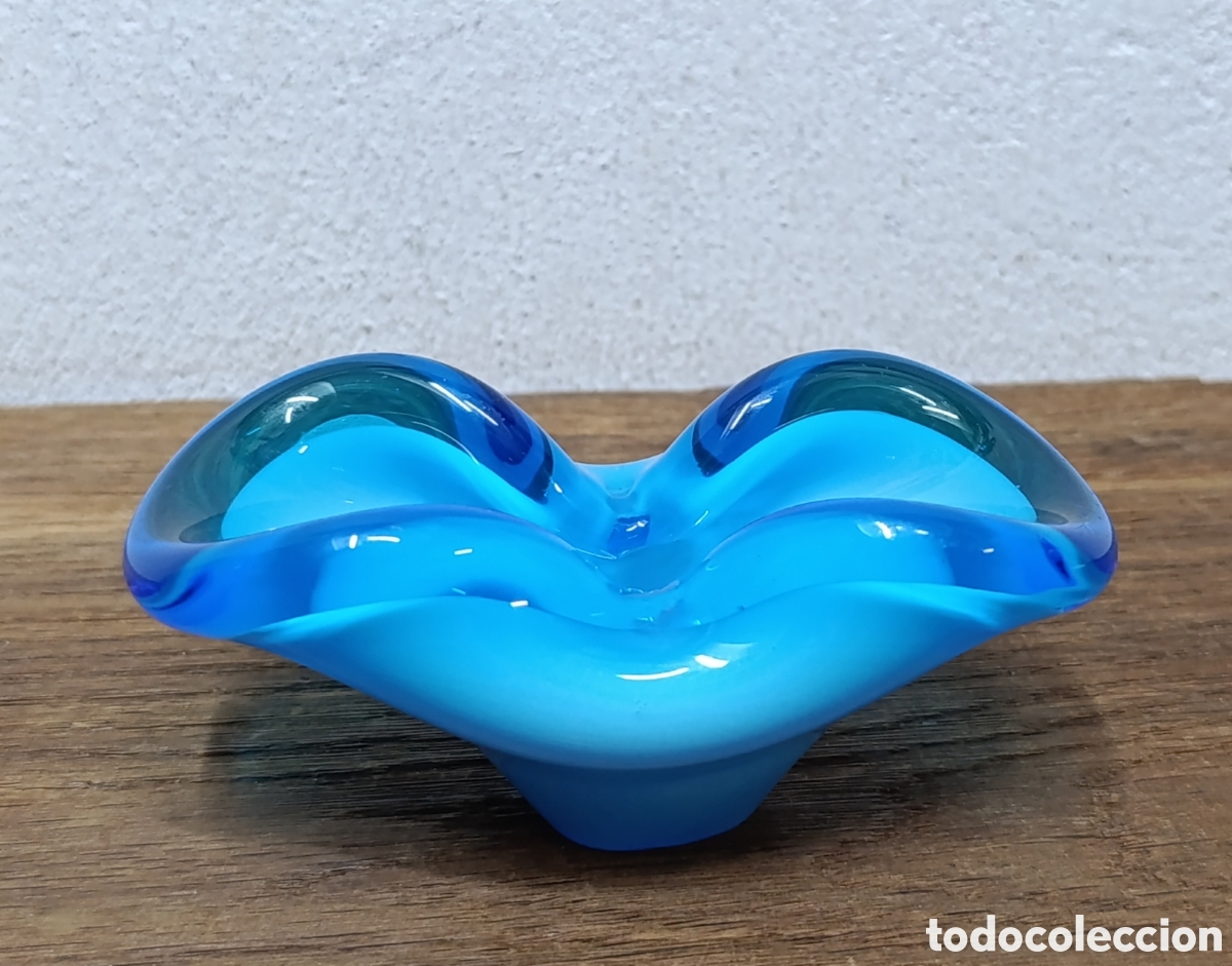 Antig&uuml;edades: MUY BONITO CENICERO DE CRISTAL DE MURANO, A&Ntilde;OS 60.