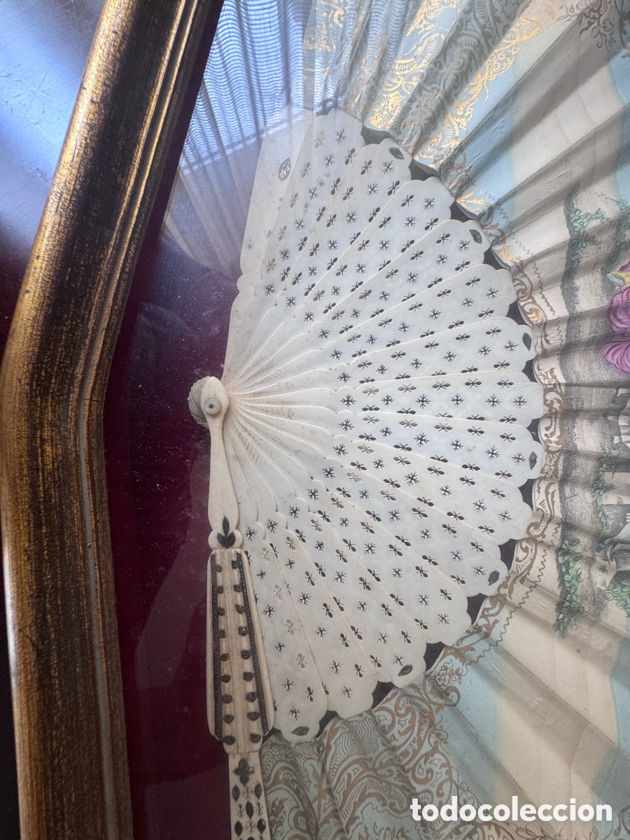 Antig&uuml;edades: Abanico antiguo pintado a mano - Foto 2