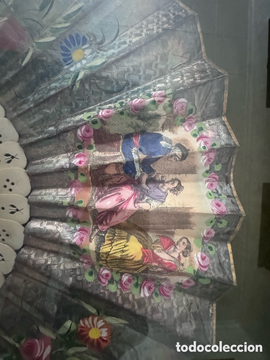 Antig&uuml;edades: Abanico antiguo pintado a mano - Foto 5