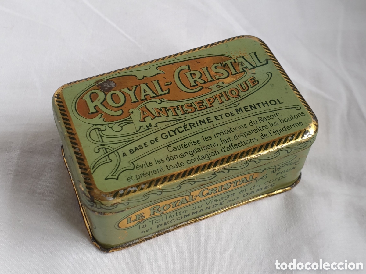 Antig&uuml;edades: LATA ANTIGUA LITOGRAFIADA ROYAL CRISTAL (A&Ntilde;OS 20) ART NOUVEAU