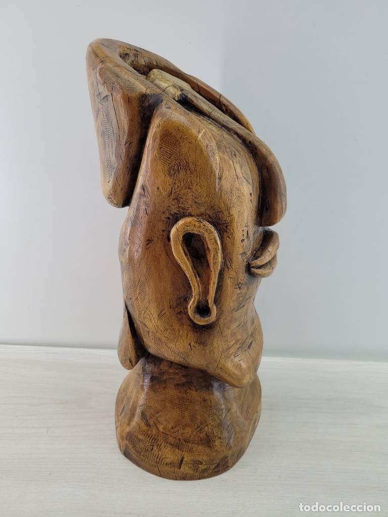 Antig&uuml;edades: ESCULTURA ROSTRO EN TRONCO - Foto 4