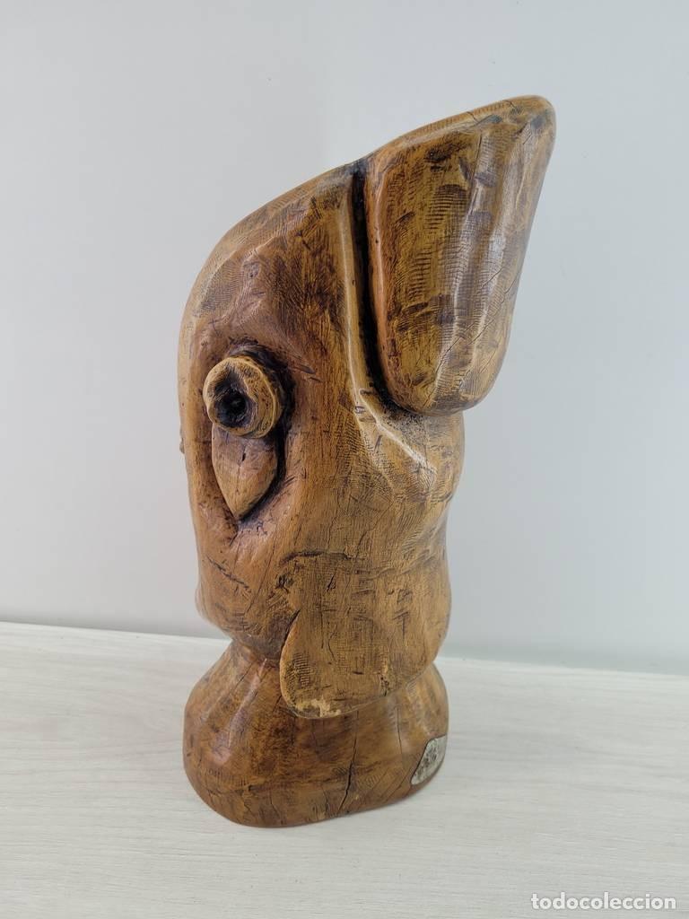 Antig&uuml;edades: ESCULTURA ROSTRO EN TRONCO - Foto 5