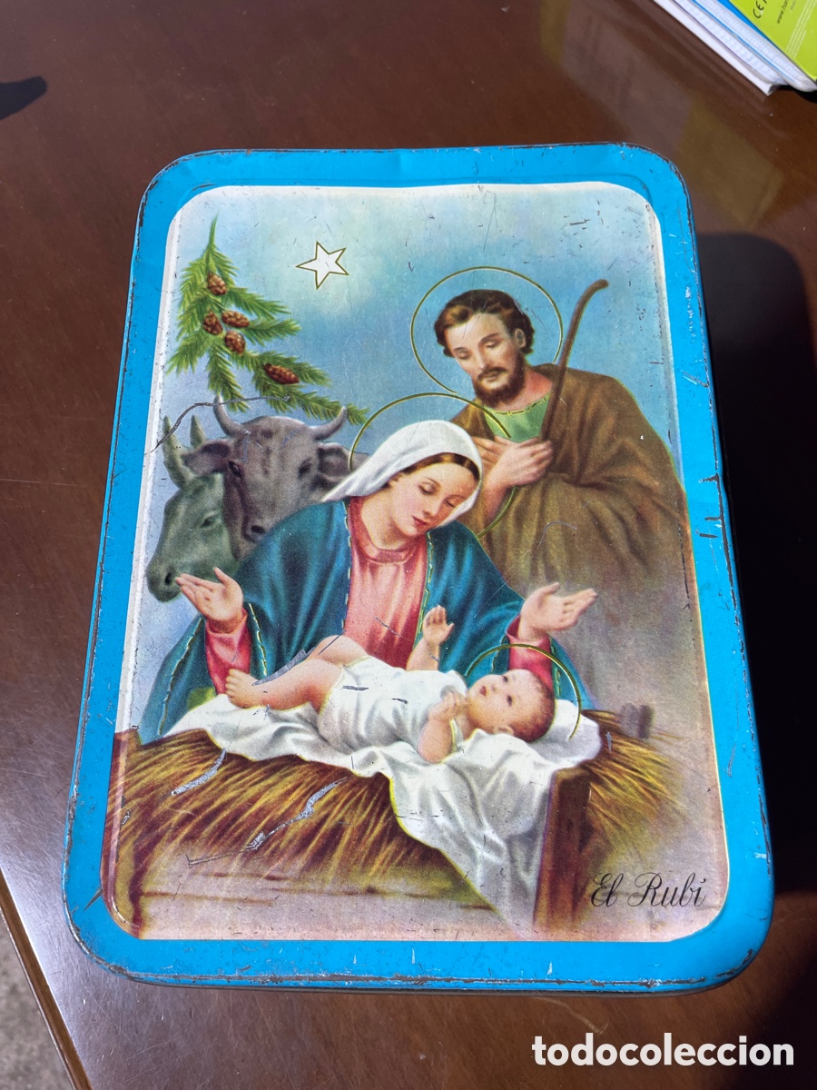 Antig&uuml;edades: Lata de membrillo de El Rubi Nacimiento Belen