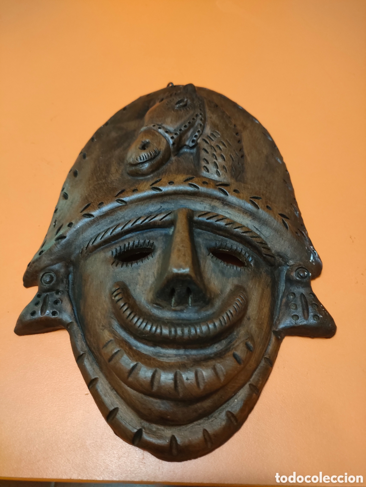 Antig&uuml;edades: Mascara peliqueiro en terracota