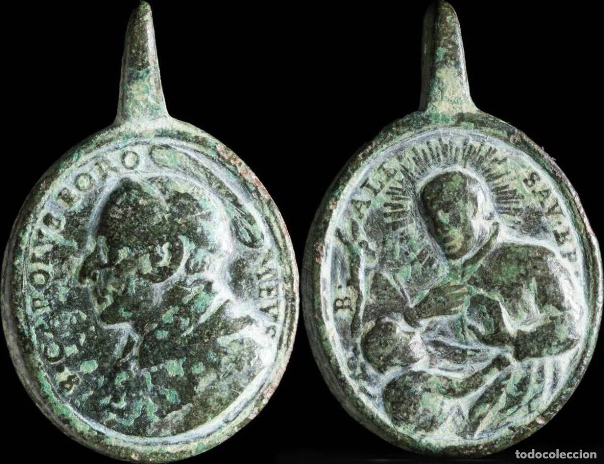 Antiques: Medal XVI-XVII centuries, S. Carlos Borromeo, 29x19 mm.