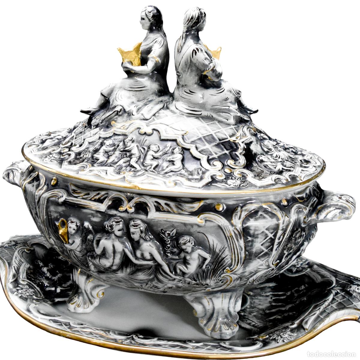 Antig&uuml;edades: Centro de gran tama&ntilde;o - Porcelana