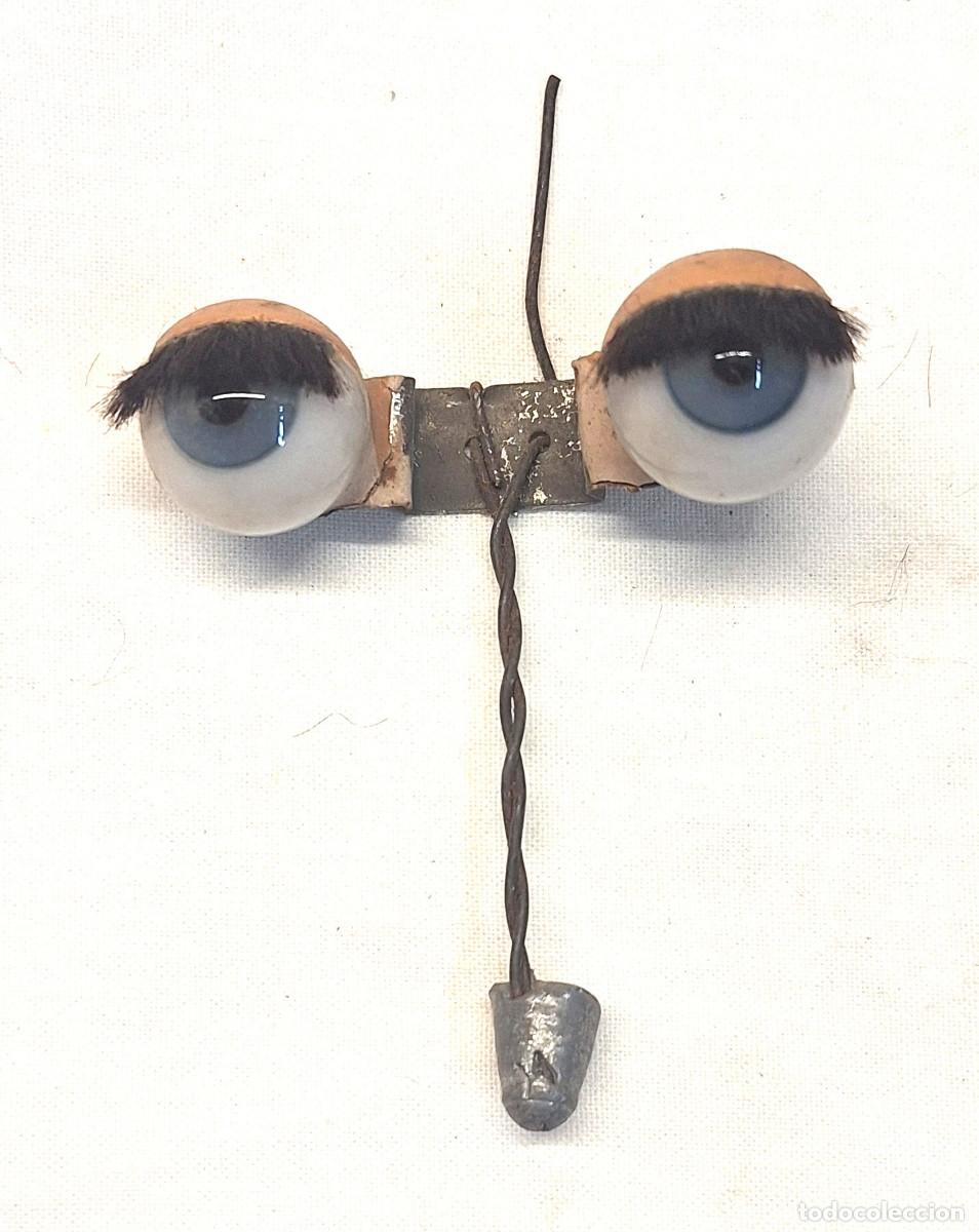 Antig&uuml;edades: Ojos Azules Cristal para Mu&ntilde;eca, Imagen, Escultura, Marioneta, etc. Med. 22 mm