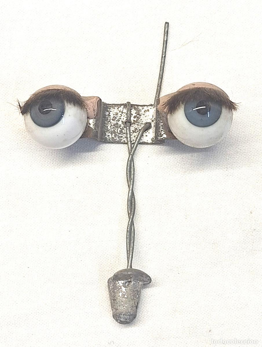 Antig&uuml;edades: Ojos Azules Cristal para Mu&ntilde;eca, Imagen, Escultura, Marioneta, etc. Med. 18 mm