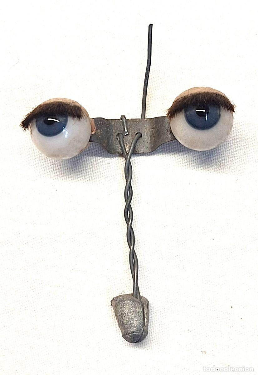 Antig&uuml;edades: Ojos Azules Cristal para Mu&ntilde;eca, Imagen, Escultura, Marioneta, etc. Med. 16 mm
