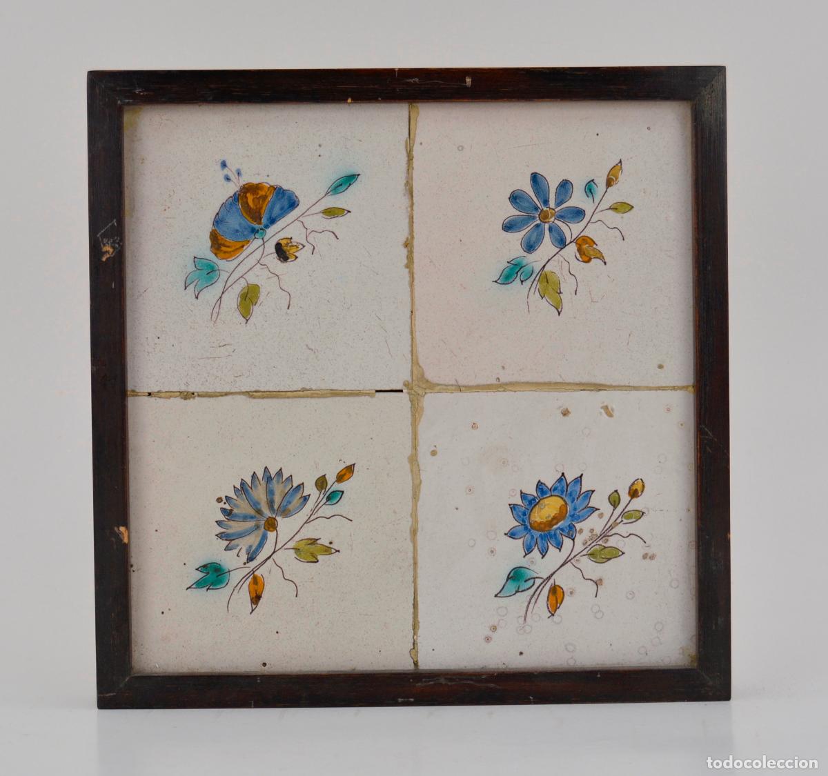 Antig&uuml;edades: Plaf&oacute;n de azulejos enmarcados siglo XVIII.