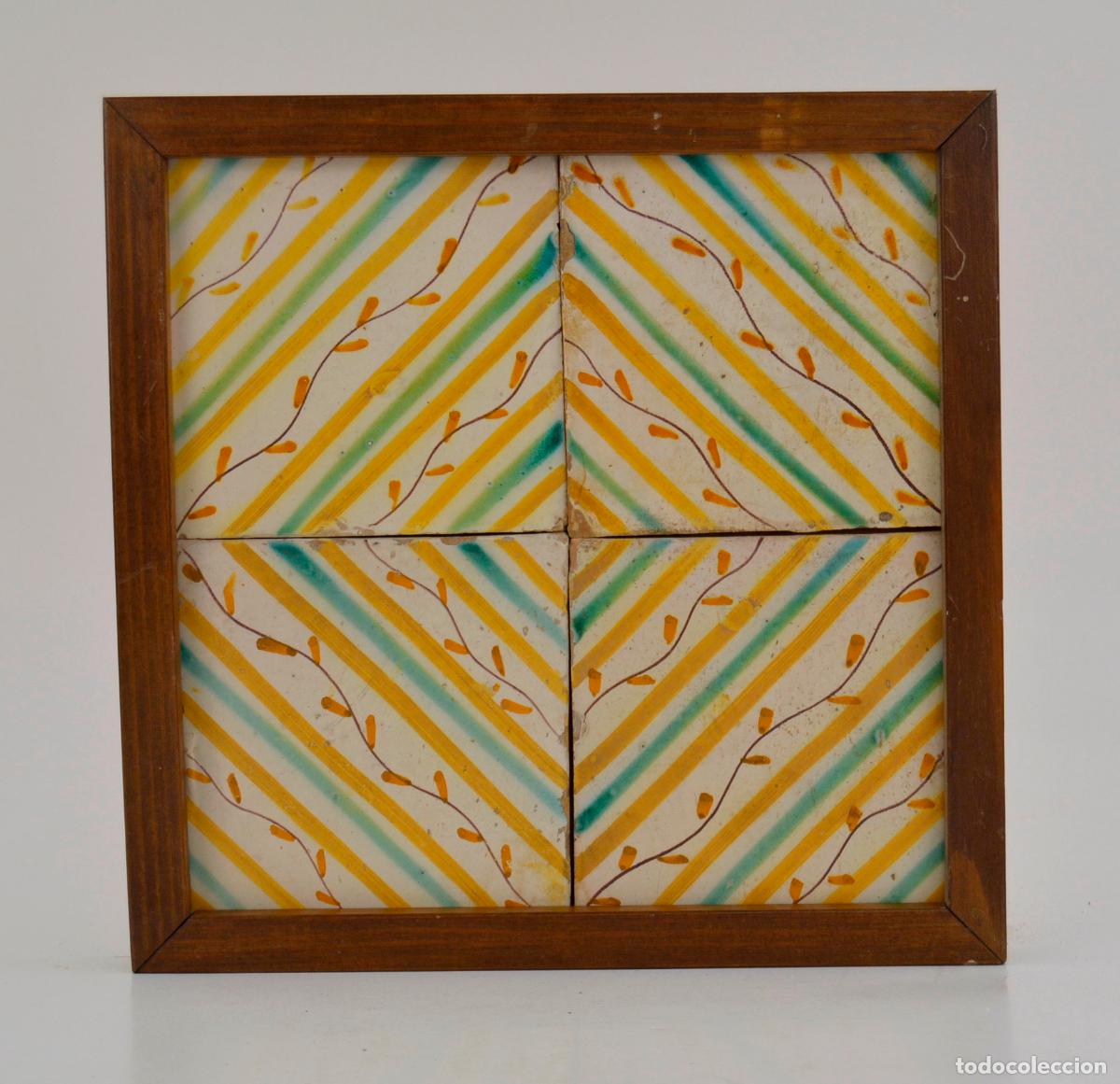 Antig&uuml;edades: Plaf&oacute;n de azulejos enmarcados siglo XVIII.