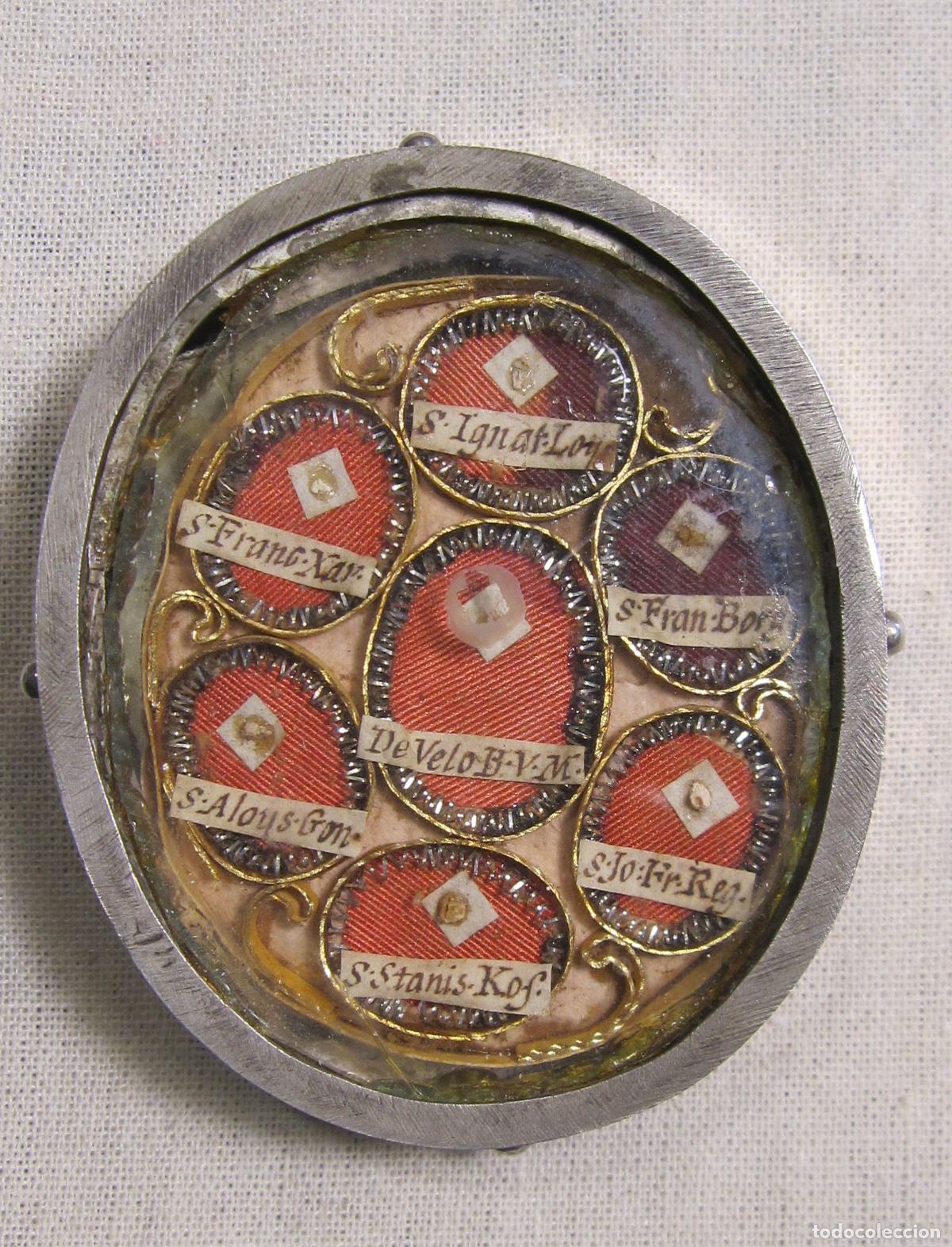 Antig&uuml;edades: RELICARIO. PLATA. SIGLO XVII. RELIQUIAS S. IGNACIO DE LOYOLA Y OTROS JESUITAS