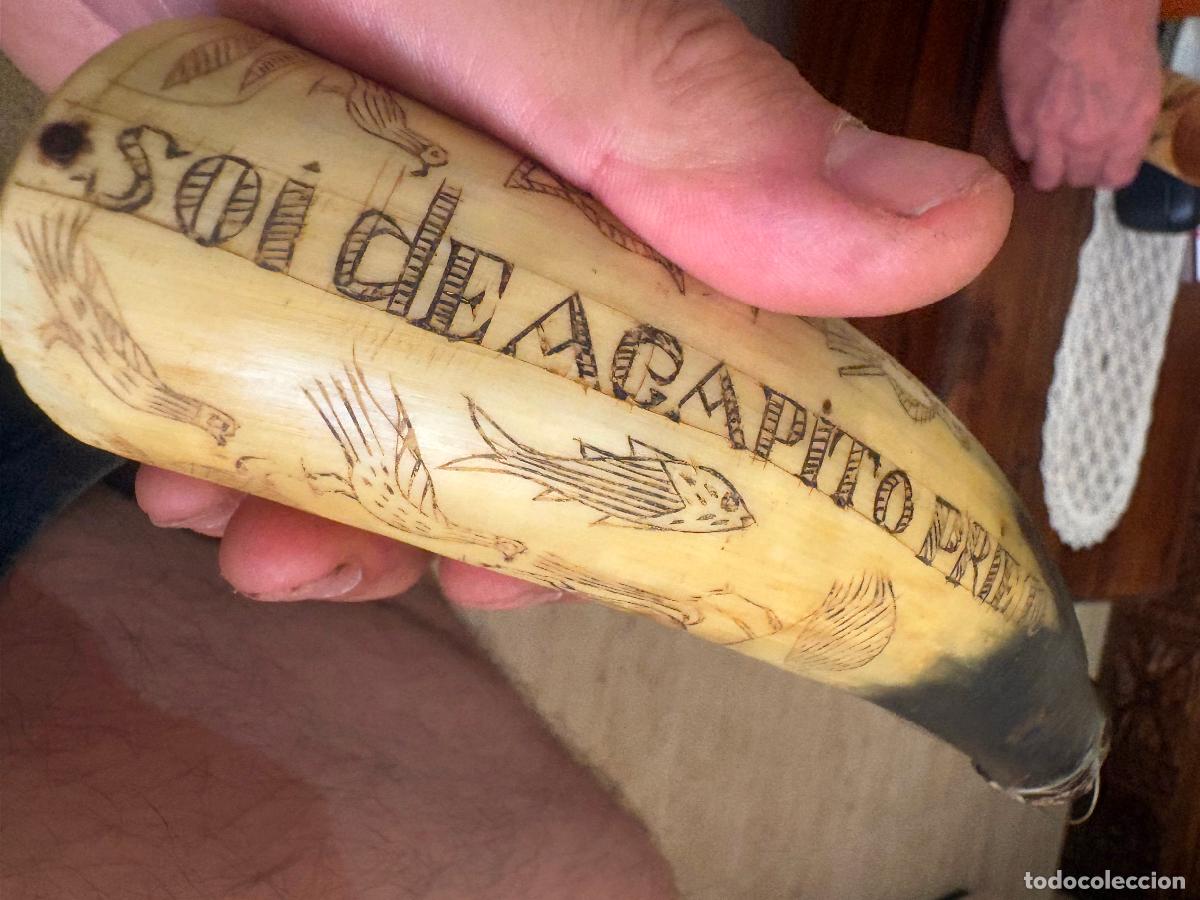 Antig&uuml;edades: Vaso pastoril soy de agapito Prieto arte popular cuerna