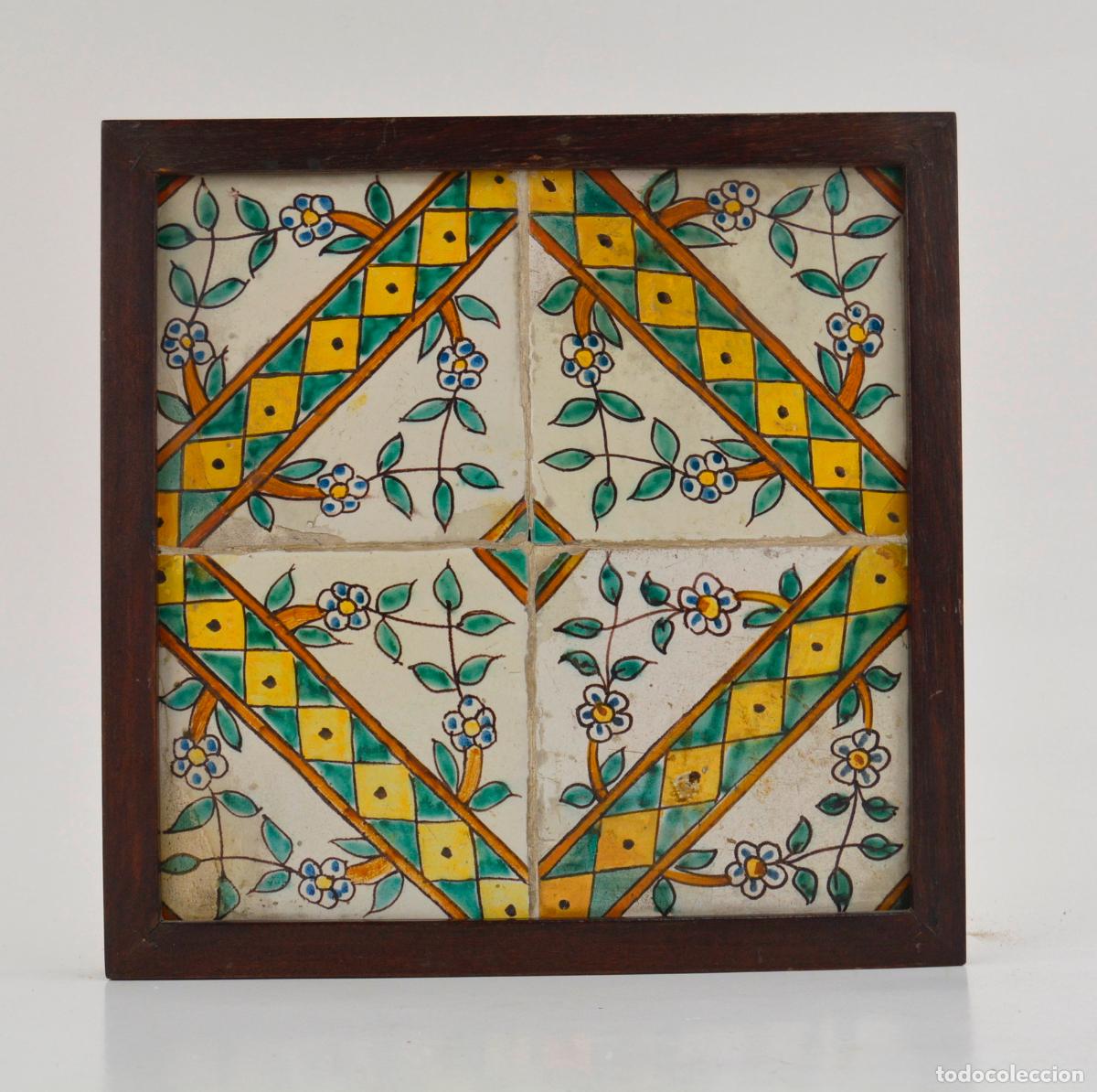 Antig&uuml;edades: Plaf&oacute;n de azulejos enmarcados siglo XVIII.